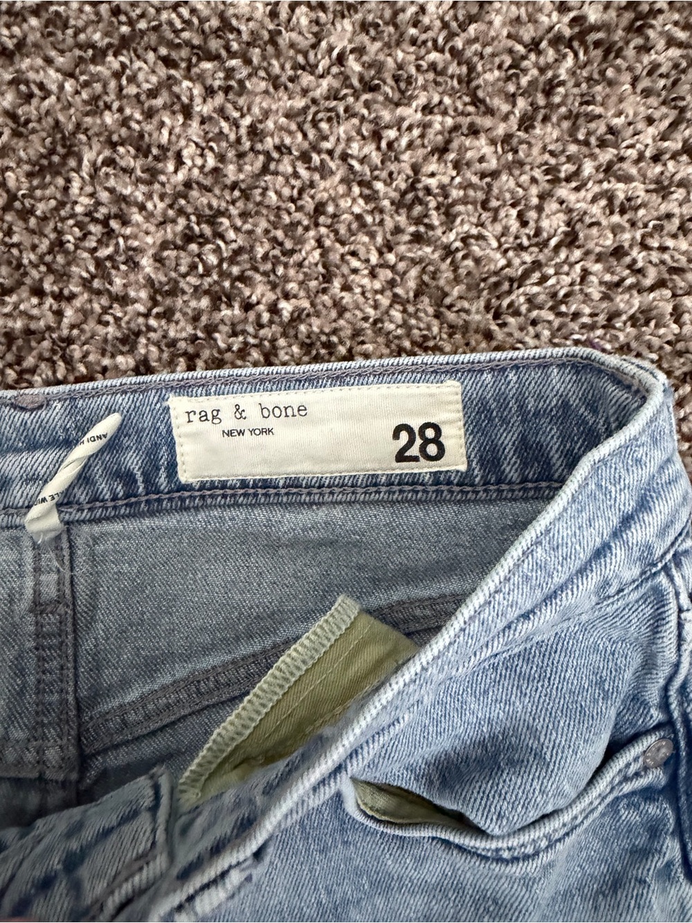 Rag & Bone Andi Wide Leg Crop Jeans in Light Blue Denim - Picture 3 of 5